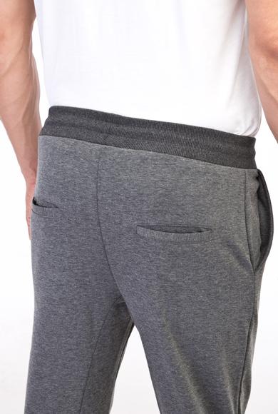 Erkek Giyim - Antrasit L Beden Slim Fit Jogger Pantolon / Eşofman