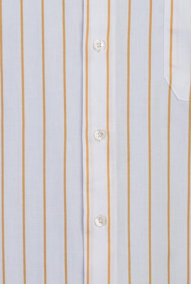 Erkek Giyim - HARDAL M Beden Uzun Kol Regular Fit Çizgili Gömlek