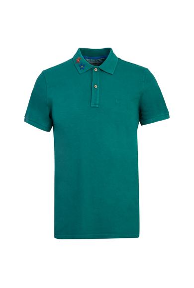 Erkek Giyim - NEFTİ M Beden Polo Yaka Slim Fit Nakışlı Tişört