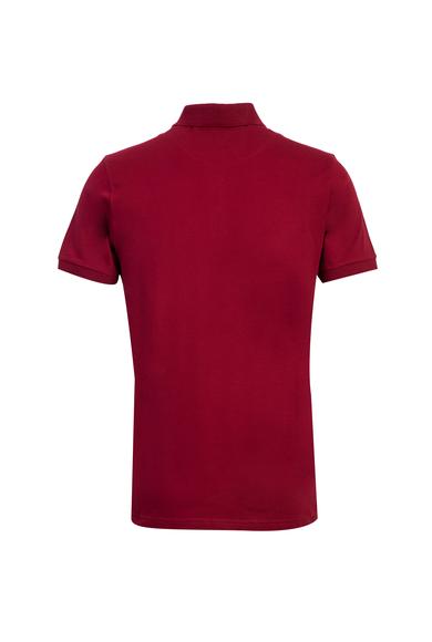 Erkek Giyim - SCARLET KIRMIZISI XL Beden Polo Yaka Slim Fit Tişört