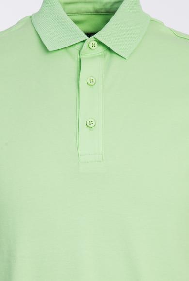 Erkek Giyim - ÇAĞLA YEŞİLİ XL Beden Polo Yaka Slim Fit Tişört