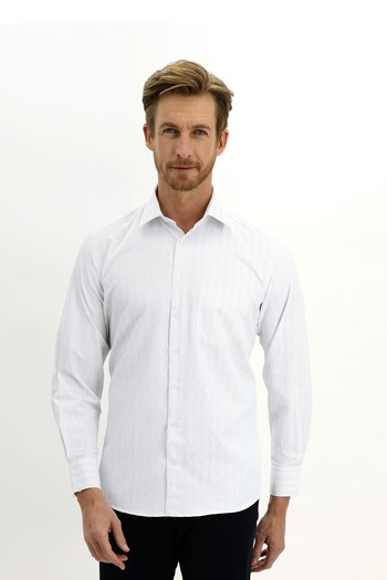 Erkek Giyim - Uzun Kol Çizgili Klasik Gömlek
