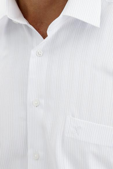 Erkek Giyim - UÇUK MAVİ L Beden Uzun Kol Çizgili Klasik Gömlek