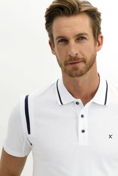 Erkek Giyim - BEYAZ 5X Beden Büyük Beden Polo Yaka Tişört