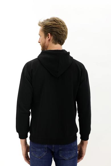 Erkek Giyim - SİYAH L Beden Kapüşonlu Oversize Sweatshirt