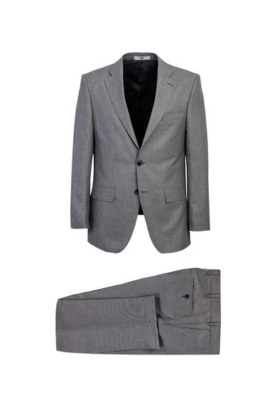 Erkek Giyim - ORTA GRİ MELANJ 52 Beden Klasik Takım Elbise
