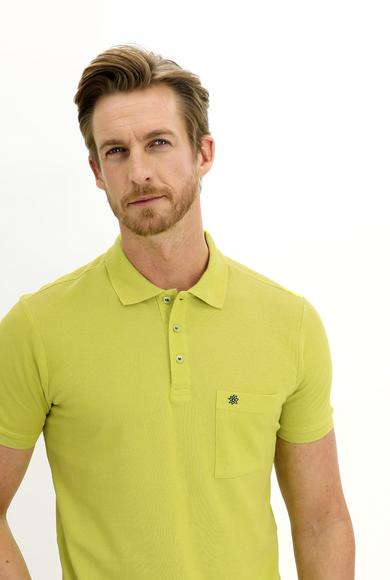 Erkek Giyim - LIME XXL Beden Polo Yaka Regular Fit Nakışlı Tişört