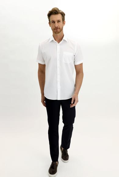 Erkek Giyim - BEYAZ 3X Beden Kısa Kol Regular Fit Gömlek