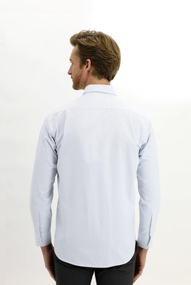 Erkek Giyim - AÇIK MAVİ 3X Beden Uzun Kol Regular Fit Desenli Gömlek