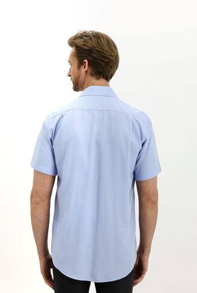 Erkek Giyim - AÇIK MAVİ S Beden Kısa Kol Regular Fit Gömlek