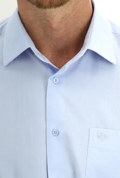 Erkek Giyim - UÇUK MAVİ 3X Beden Kısa Kol Regular Fit Gömlek