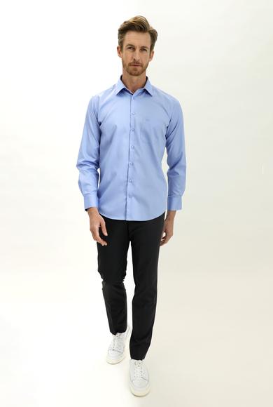Erkek Giyim - AÇIK MAVİ M Beden Uzun Kol Non Iron Klasik Gömlek
