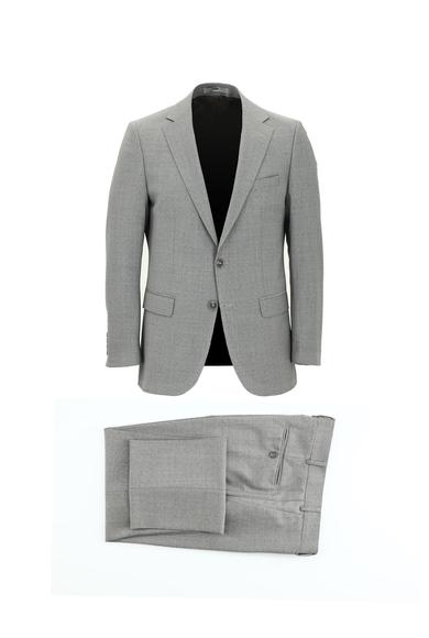 Erkek Giyim - AÇIK GRİ 52 Beden Yünlü Klasik Takım Elbise