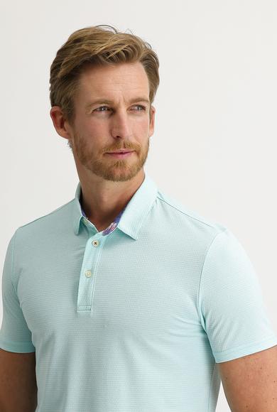 Erkek Giyim - MİNT YEŞİLİ S Beden Polo Yaka Slim Fit Tişört