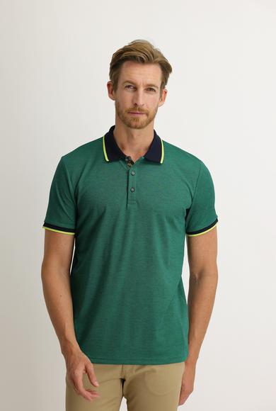 Erkek Giyim - ORMAN YEŞİLİ L Beden Polo Yaka Regular Fit Tişört