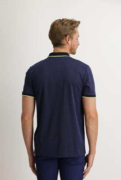 Erkek Giyim - ORTA LACİVERT XL Beden Polo Yaka Regular Fit Tişört