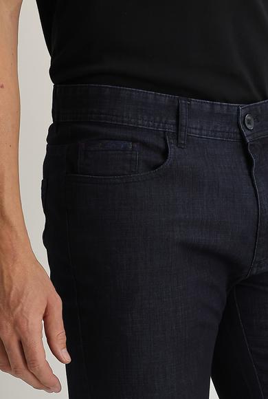 Erkek Giyim - ORTA LACİVERT 48 Beden Slim Fit Denim Look Pantolon