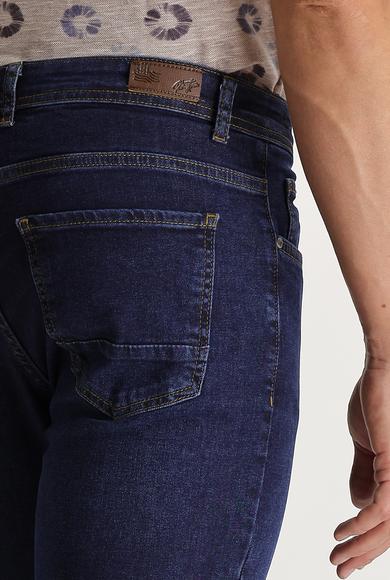 Erkek Giyim - KOYU MAVİ 48 Beden Slim Fit Denim Pantolon