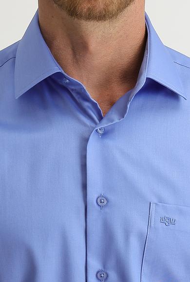 Erkek Giyim - AQUA MAVİSİ 4X Beden Uzun Kol Non Iron Klasik Gömlek