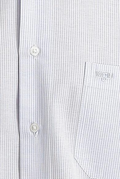Erkek Giyim - UÇUK MAVİ L Beden Uzun Kol Klasik Çizgili Gömlek