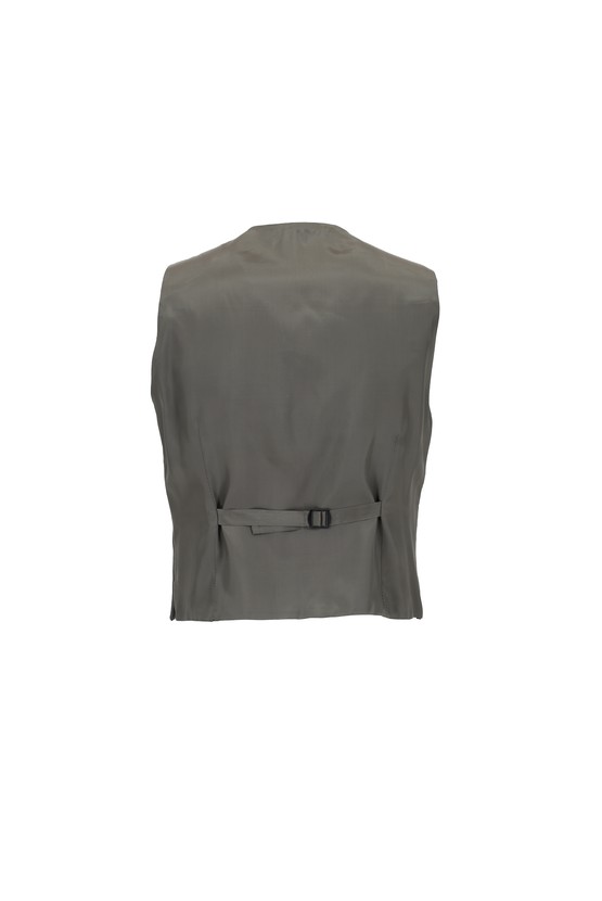 Erkek Giyim - Super Slim Fit Yelekli Kombinli Kareli Takım Elbise