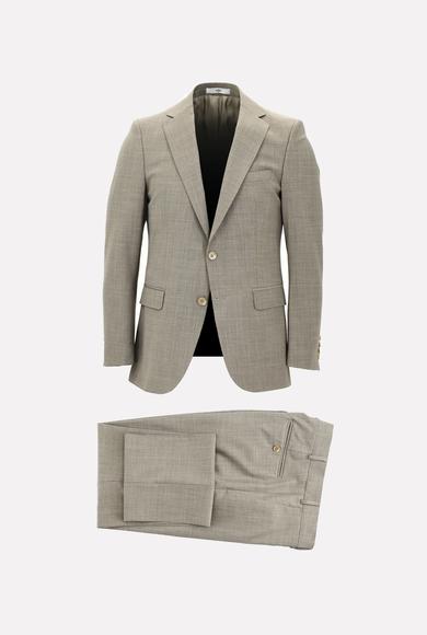 Erkek Giyim - AÇIK KAHVE 52 Beden Yünlü Klasik Takım Elbise