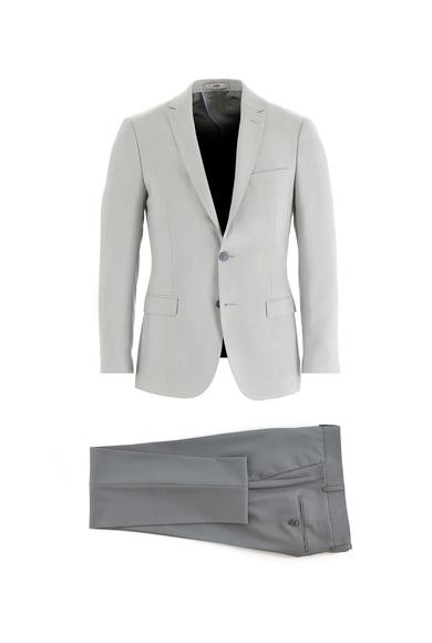 Erkek Giyim - AÇIK GRİ 54 Beden Slim Fit Kombinli Takım Elbise