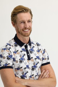 Erkek Giyim - Polo Yaka Süper Slim Fit Baskılı Tişört