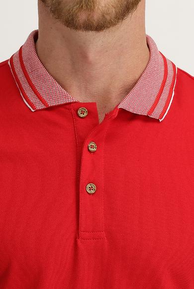 Erkek Giyim - AÇIK KIRMIZI XL Beden Polo Yaka Slim Fit Tişört