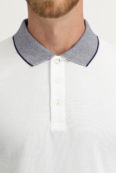Erkek Giyim - BEYAZ XL Beden Polo Yaka Slim Fit Tişört