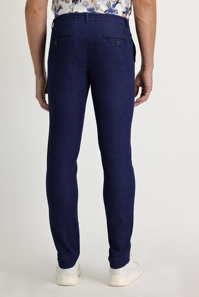 Erkek Giyim - AÇIK MAVİ 50 Beden Slim Fit Beli Lastikli İpli Spor Pantolon