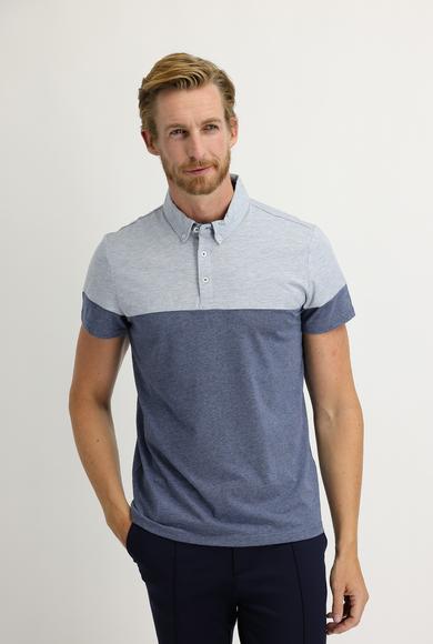 Erkek Giyim - İNDİGO XL Beden Polo Yaka Regular Fit Desenli Tişört