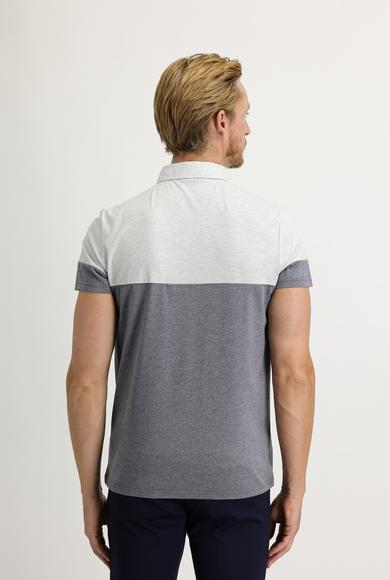 Erkek Giyim - ORTA ANTRASİT XL Beden Polo Yaka Regular Fit Desenli Tişört