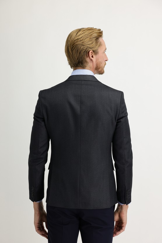 Erkek Giyim - Slim Fit Balık Sırtı Ceket