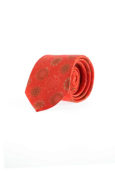 Erkek Giyim - EDİRNE KIRMIZI 70 Beden Edirne Kırmızısı Desenli İpek Kravat