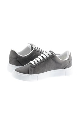Erkek Giyim - ORTA GRİ 44 Beden Bağcıklı Sneaker Ayakkabı