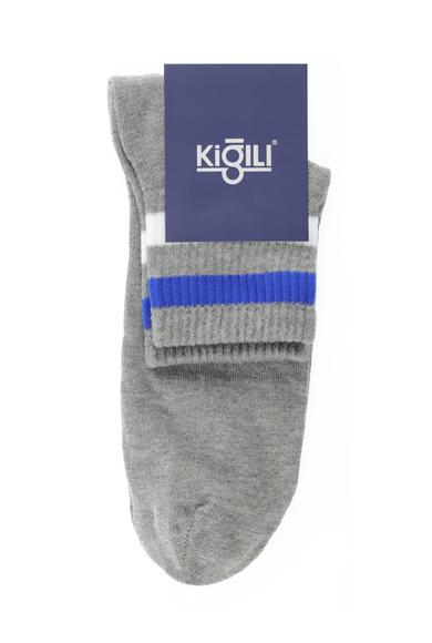 Erkek Giyim - ORTA GRİ 39-41 Beden Tekli Desenli Çorap