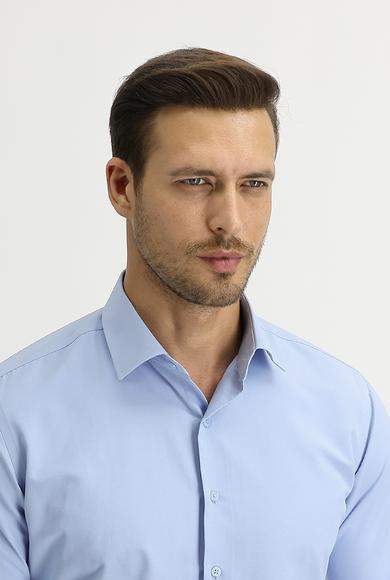 Erkek Giyim - AÇIK MAVİ M Beden Uzun Kol Slim Fit Gömlek