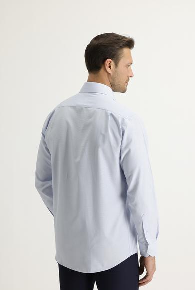 Erkek Giyim - AÇIK MAVİ S Beden Uzun Kol Desenli Klasik Gömlek