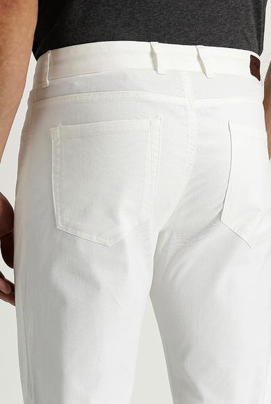 Erkek Giyim - BEYAZ 46 Beden Slim Fit Spor Pantolon