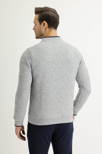 Erkek Giyim - Regular Fit Fermuarlı Sweatshirt