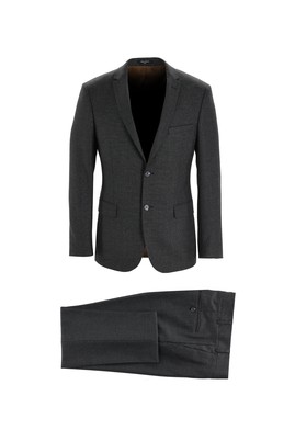 Erkek Giyim - SİYAH 52 Beden Süper Slim Fit Takım Elbise