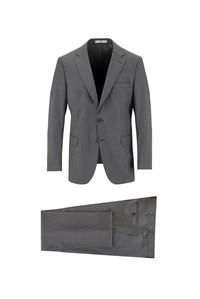 Erkek Giyim - Regular Fit Kareli Yünlü Takım Elbise