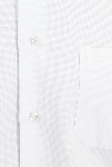Erkek Giyim - BEYAZ 4X Beden Uzun Kol Klasik Desenli Gömlek