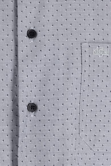 Erkek Giyim - SİYAH 3X Beden Uzun Kol Desenli Klasik Gömlek