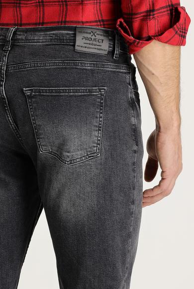 Erkek Giyim - KOYU ANTRASİT 52 Beden Slim Fit Denim Pantolon
