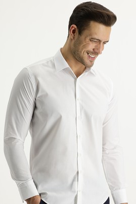 Erkek Giyim - BEYAZ L Beden Uzun Kol Slim Fit Gömlek