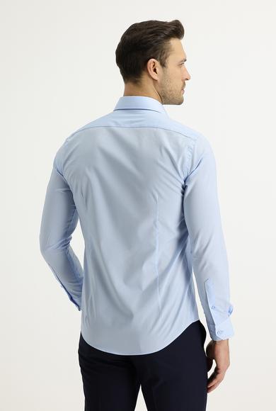 Erkek Giyim - UÇUK MAVİ XL Beden Uzun Kol Slim Fit Gömlek
