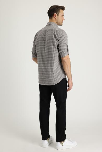 Erkek Giyim - SİYAH 54 Beden Regular Fit Kanvas / Chino Pantolon