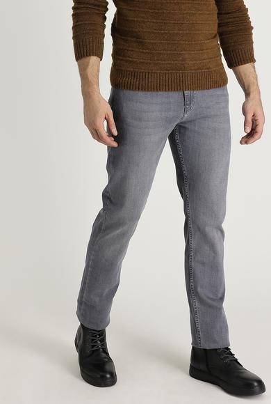 Erkek Giyim - ORTA GRİ 54 Beden Slim Fit Denim Pantolon